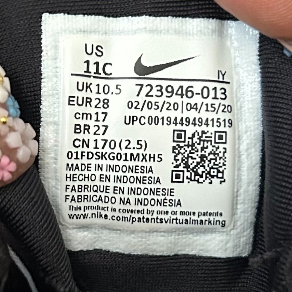 Nike Air Little Posite One | kids 11C (PS) | blk blue wht | Good Condition - Picture 9 of 9